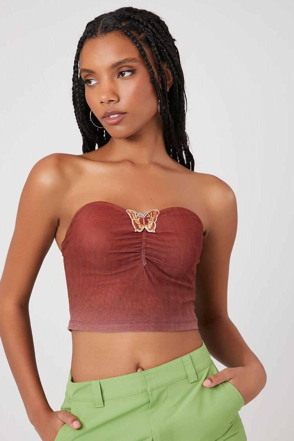 Butterfly Cropped Tube Top | Forever 21 Product Image