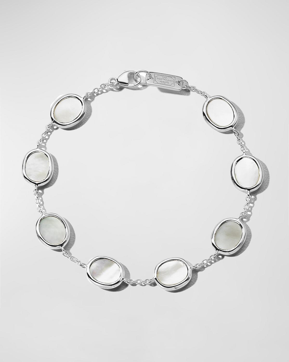 Mini Oval Slice Chain Bracelet in Sterling Silver Product Image