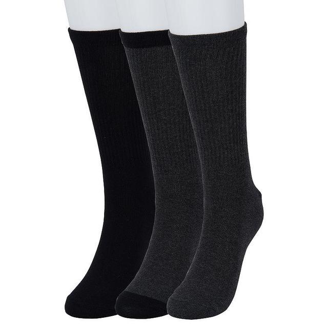 Mens Sonoma Goods For Life 3-pack Ribbed Dress Socks Black Grey Product Image