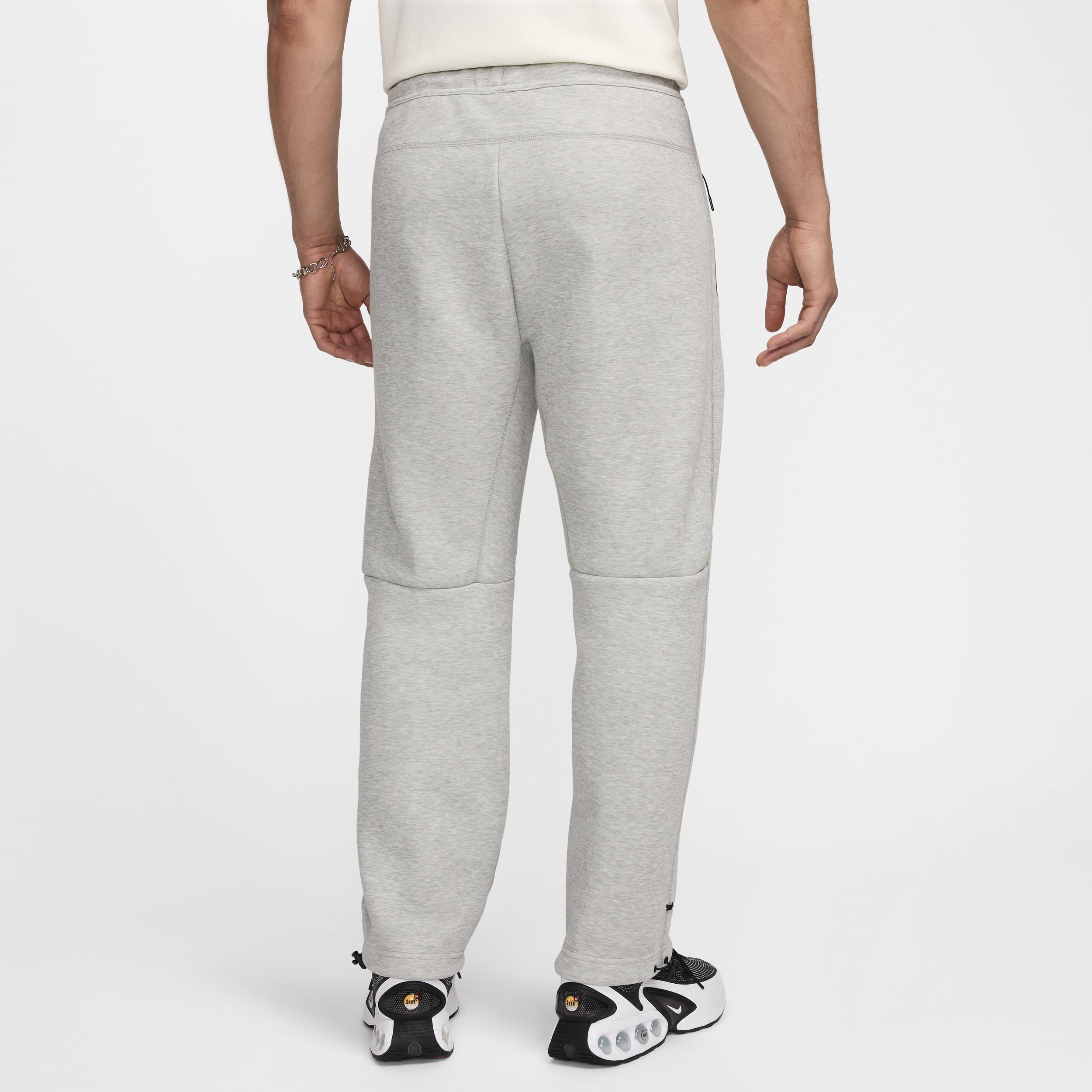 Nike Mens Tech Fleece Open Hem Pants - Black/Dk Grey Heather Product Image