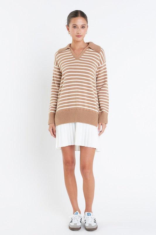 Tenny Pleated Sweater Dress Product Image