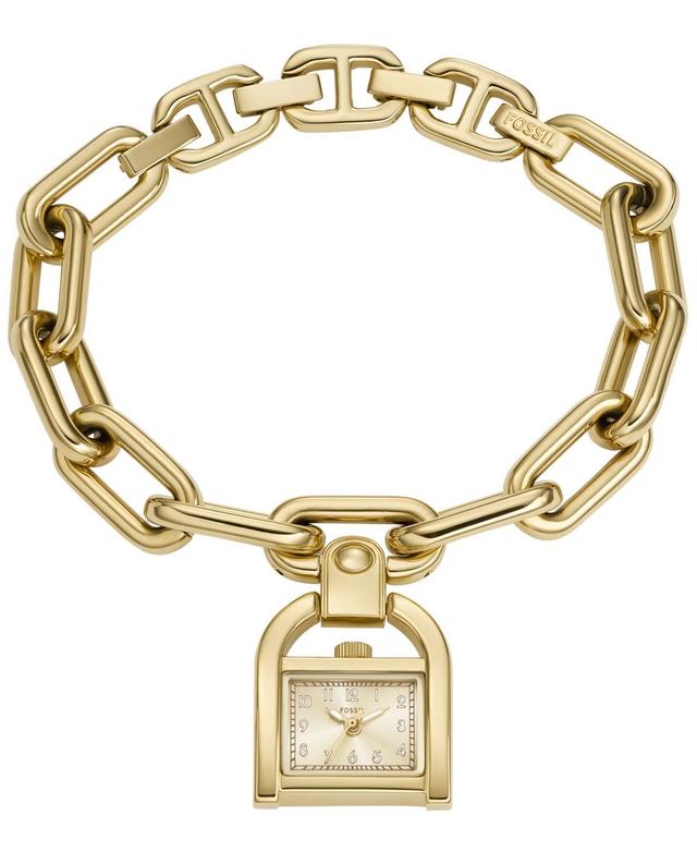 Fossil Womens Harwell Three-Hand Gold-Tone Stainless Steel Charm Bracelet Watch Product Image