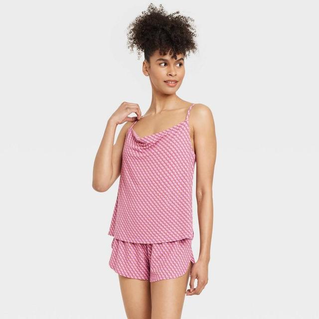 Womens Cloud Knit Cami Top and Shorts Pajama Set - Auden /Geometric Product Image