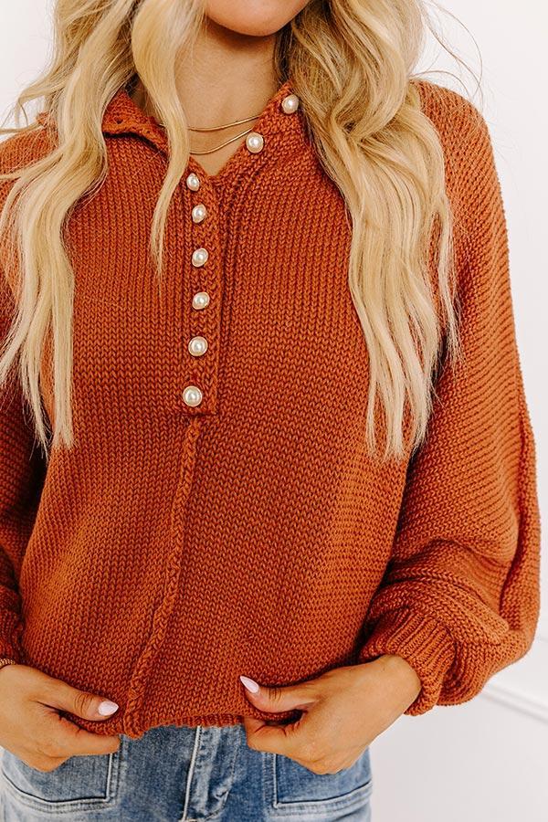 Apple Picking Pretty Knit Sweater In Rust Product Image