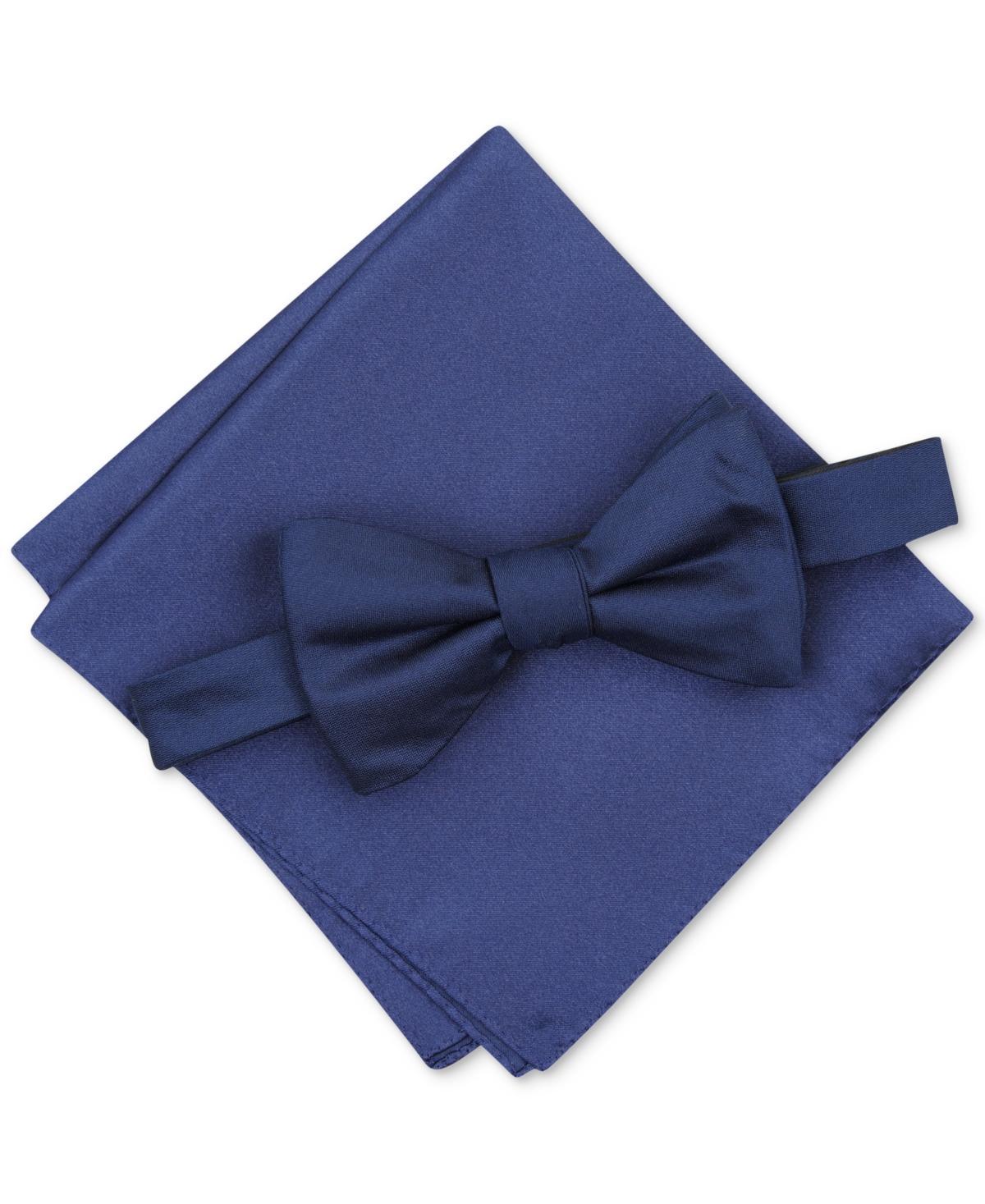 Alfani Mens Solid Texture Pocket Square and Bowtie, Created for Macys Product Image