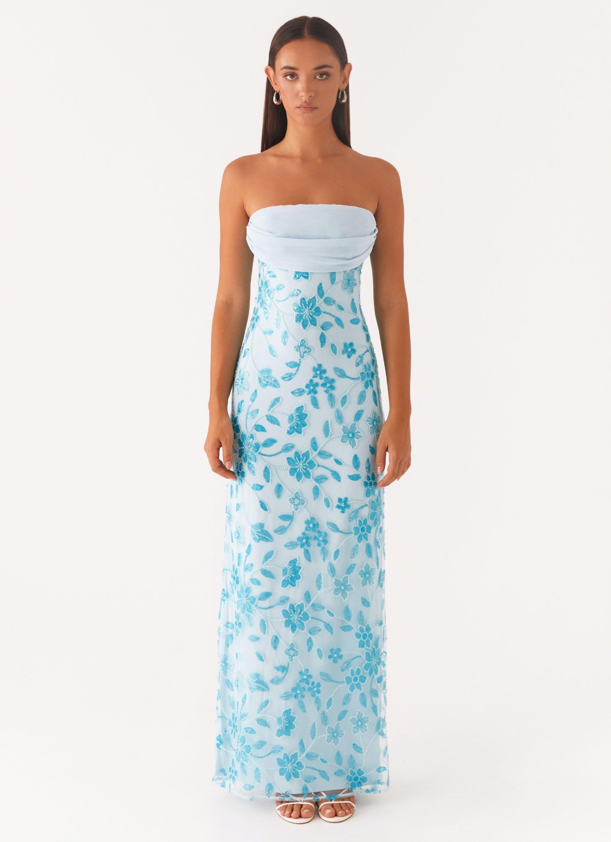 Prism Beaded Maxi Dress - Blue Product Image