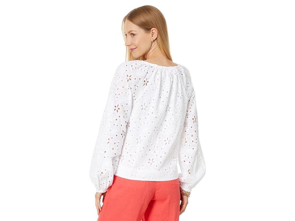 Womens Maisha Seashell Eyelet Notch Blouse Product Image