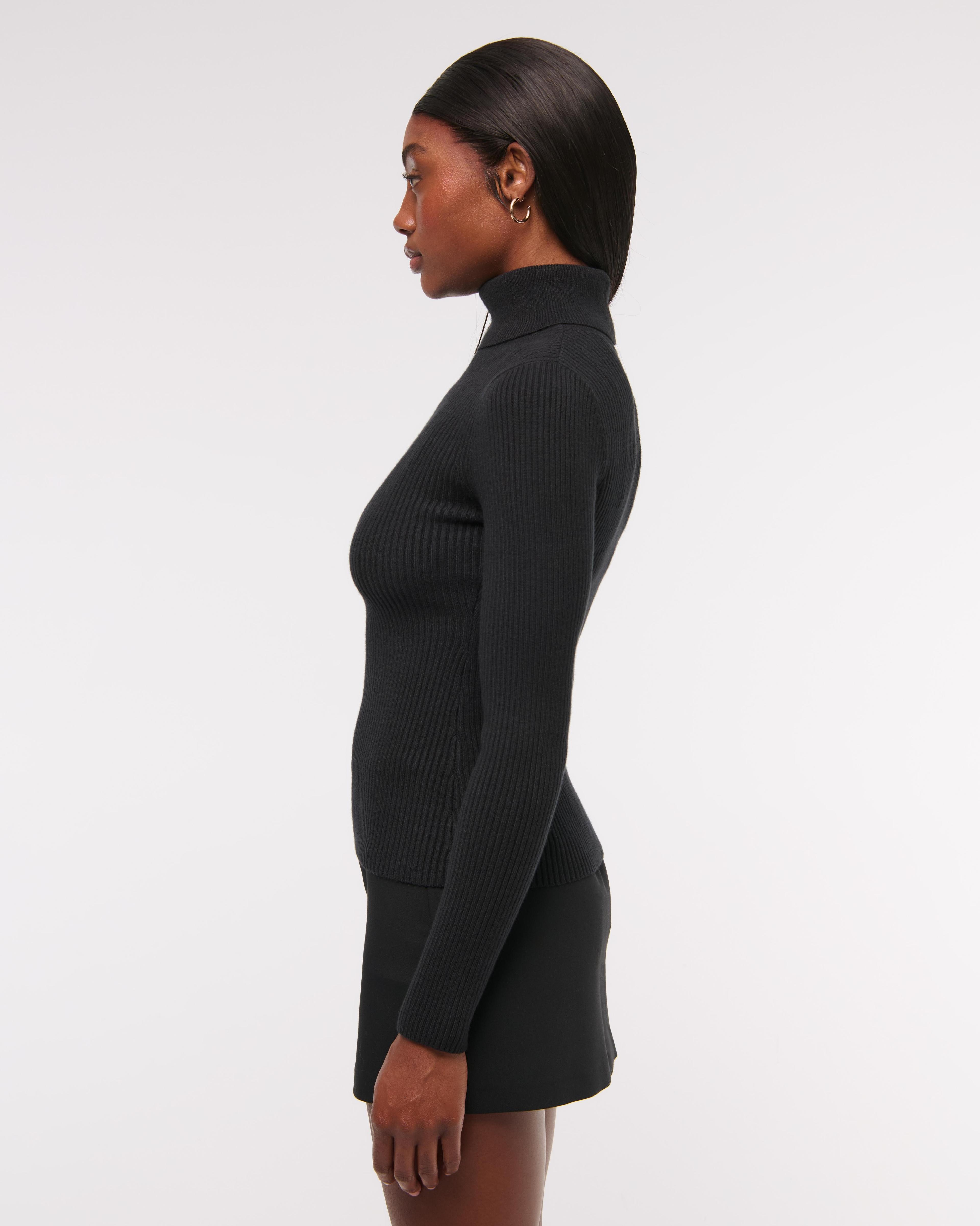 LuxeLoft Slim Ribbed Turtleneck Top Product Image