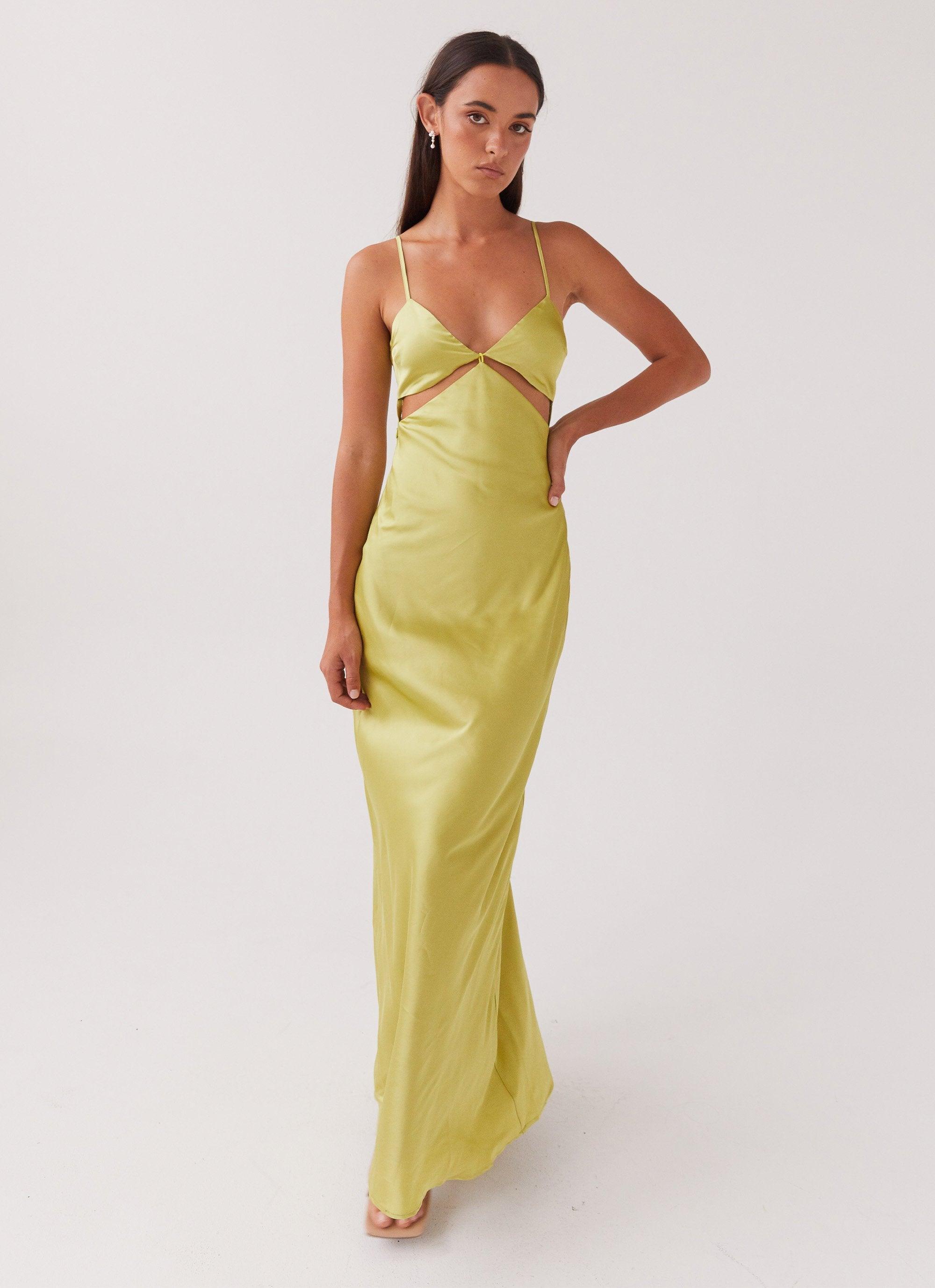 Raylie Cut Out Maxi Dress - Chartreuse Product Image