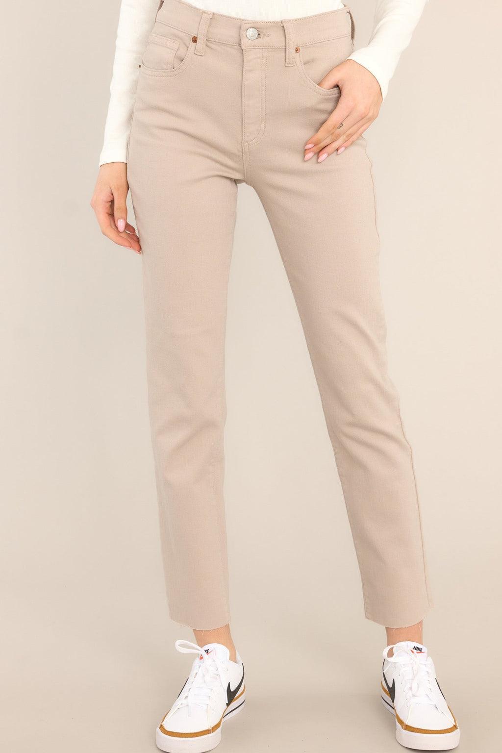 Made It Through Natural High Rise Straight Leg Crop Jeans Grey Product Image