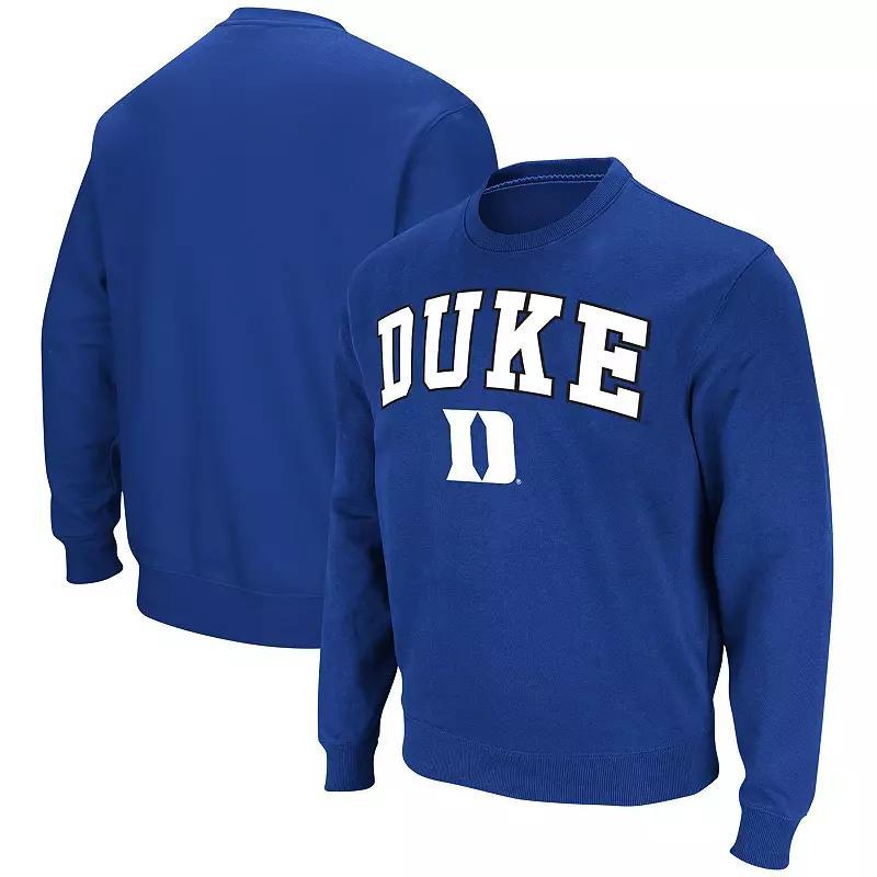 Mens Colosseum Royal Duke Devils Arch & Logo Pullover Sweatshirt Product Image