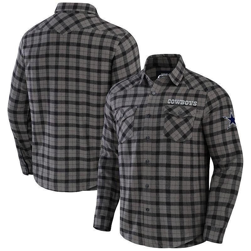 Mens NFL x Darius Rucker Collection by Fanatics Gray Dallas Cowboys Flannel Long Sleeve Button-Up Shirt Product Image