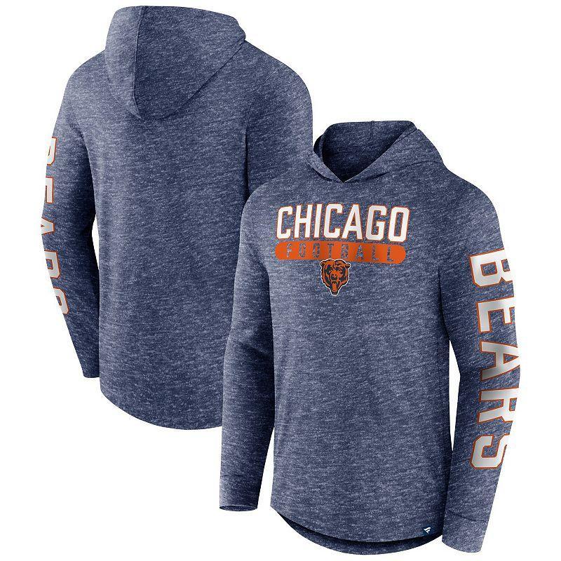 Mens Fanatics Heather Navy Chicago Bears Pill Stack Long Sleeve Hoodie T-shirt Product Image