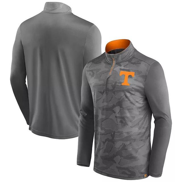 Mens Fanatics Black Oregon Ducks Depth Chart Camo Jacquard Quarter-Zip Jacket Product Image