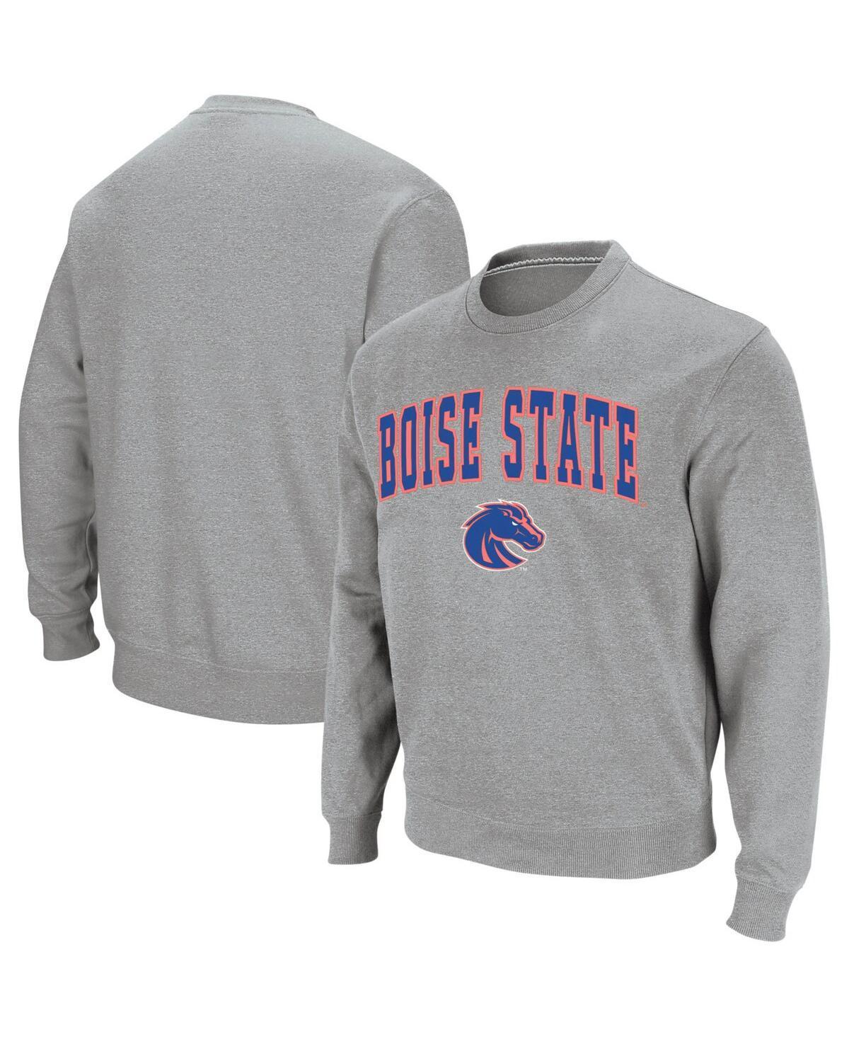 Mens Colosseum White Boise State Broncos Arch & Logo Tackle Twill Pullover Sweatshirt Product Image