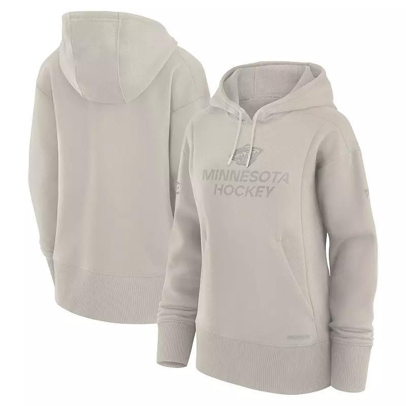 Womens Fanatics Cream Minnesota Wild Authentic Pro Road Pullover Hoodie Product Image