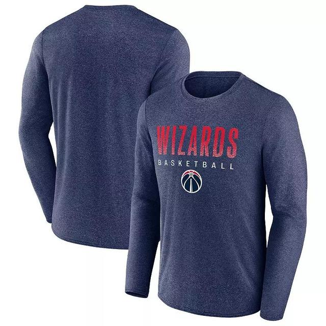 Mens Fanatics Branded Heathered Navy Washington Wizards Where Legends Play Iconic Practice Long Sleeve T-Shirt Wiz Blue Product Image