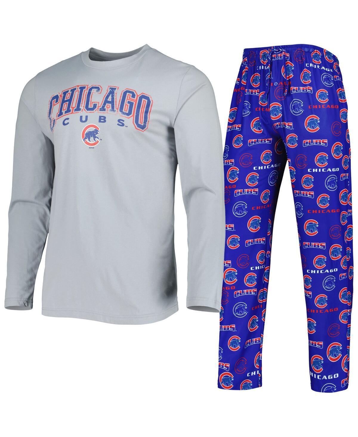 Mens Concepts Sport Royal/Gray Chicago Cubs Breakthrough Long Sleeve Top & Pants Set Product Image