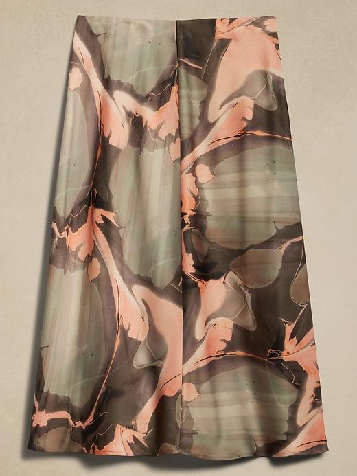 Silky Crepe Midi Slip Skirt Product Image