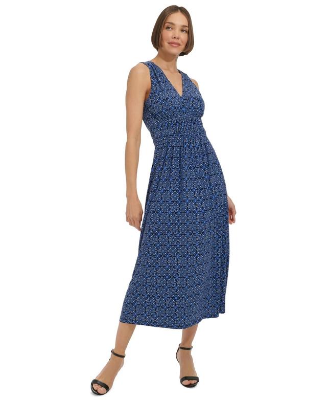 Women's Printed V-Neck Midi Dress Product Image