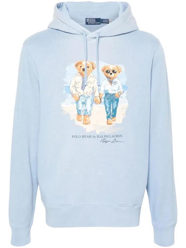 Polo Bear-motif Hoodie In Blue Product Image