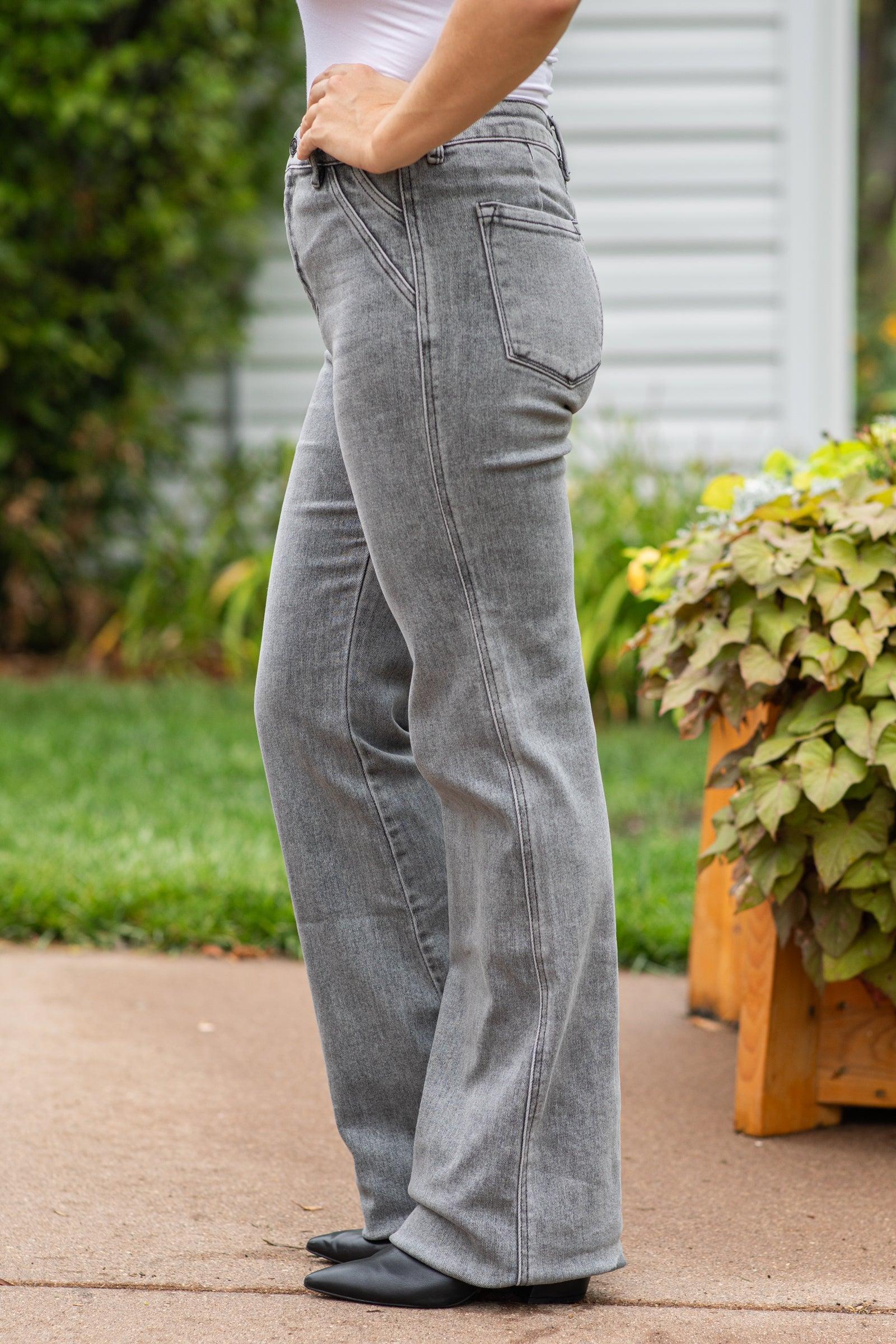 KanCan Grey High Rise Flare Jeans Product Image