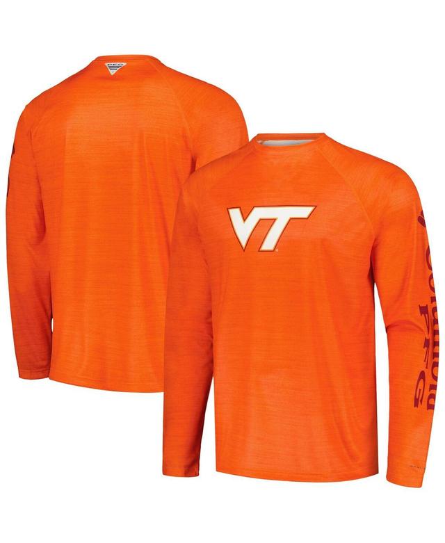 Mens Columbia Orange Virginia Tech Hokies Pfg Terminal Tackle Omni-Shade Raglan Long Sleeve T-shirt Product Image