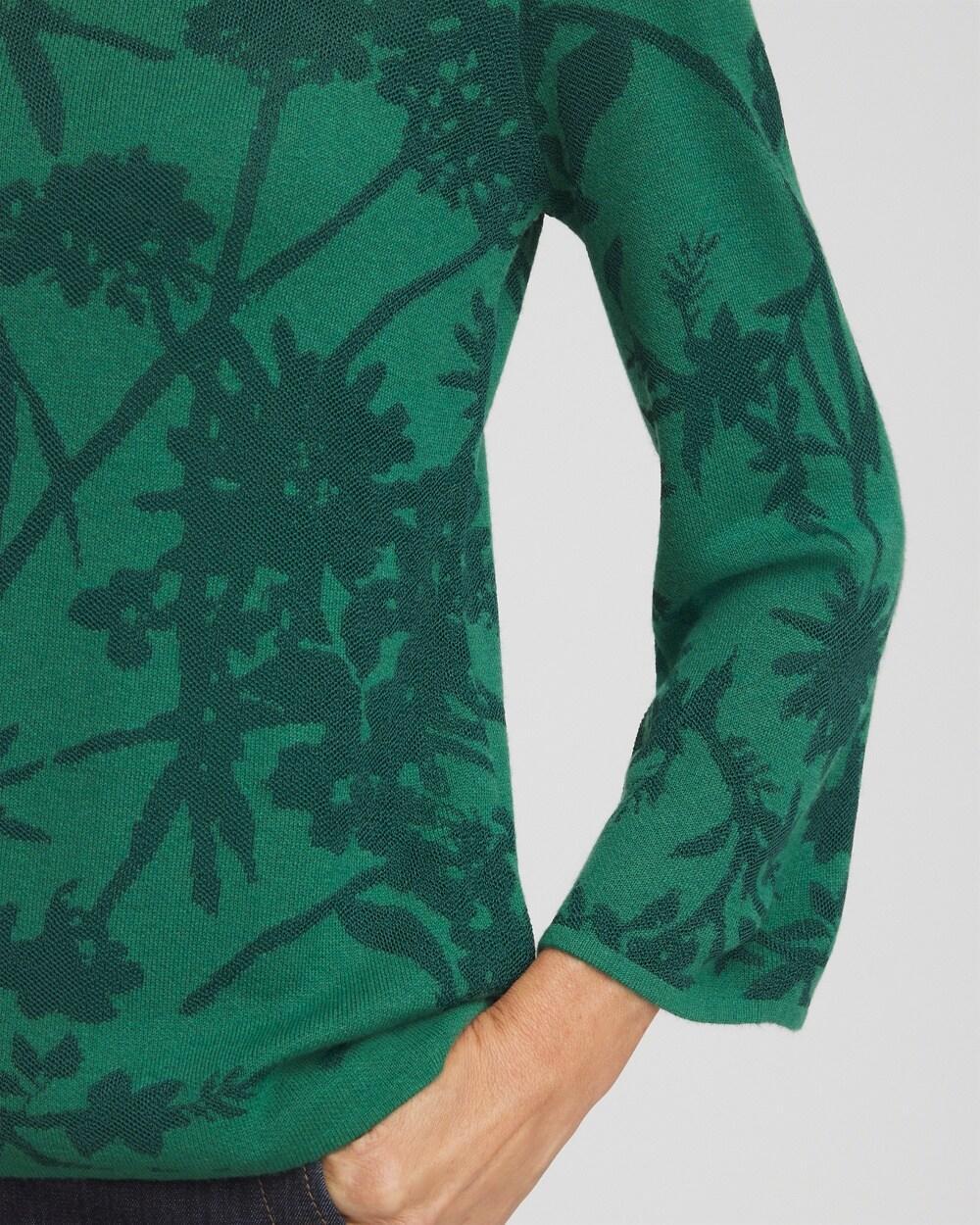 Jacquard Mock Neck Long Sleeve Sweater Product Image