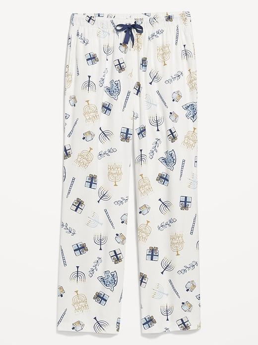 Mid-Rise Printed Flannel Pajama Pants Product Image