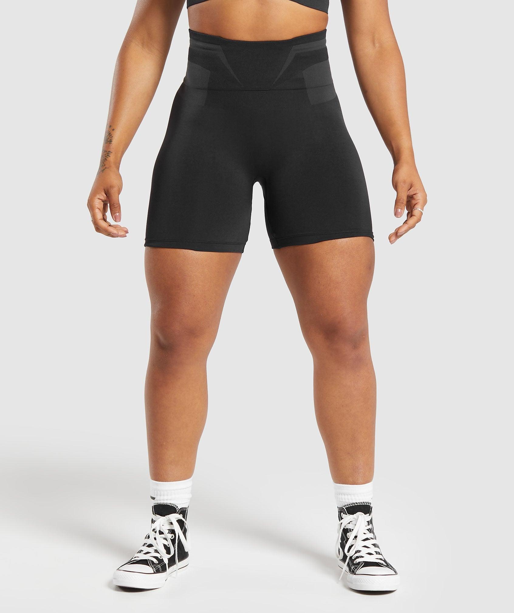 Gymshark Glute Boost Seamless Shorts - Black/Asphalt Grey Female Product Image