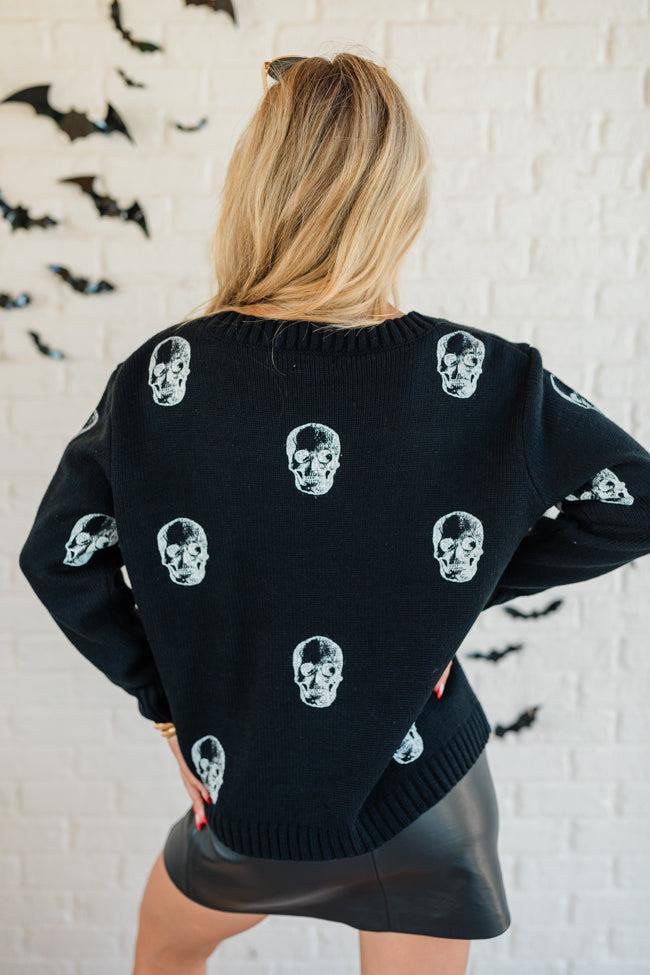 One Cool Ghoul Black Skull Print Sweater FINAL SALE Product Image