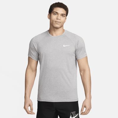 Nike Men's Heathered Short-Sleeve Hydroguard Swim Shirt Product Image