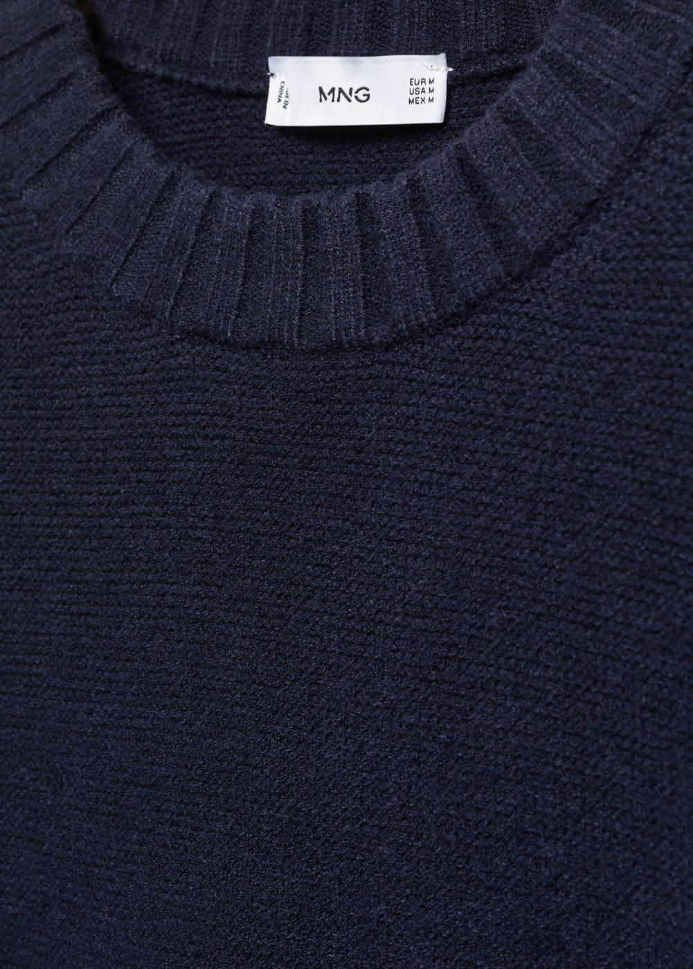 MANGO MAN - Knitted sweater with ribbed details dark navyMen Product Image