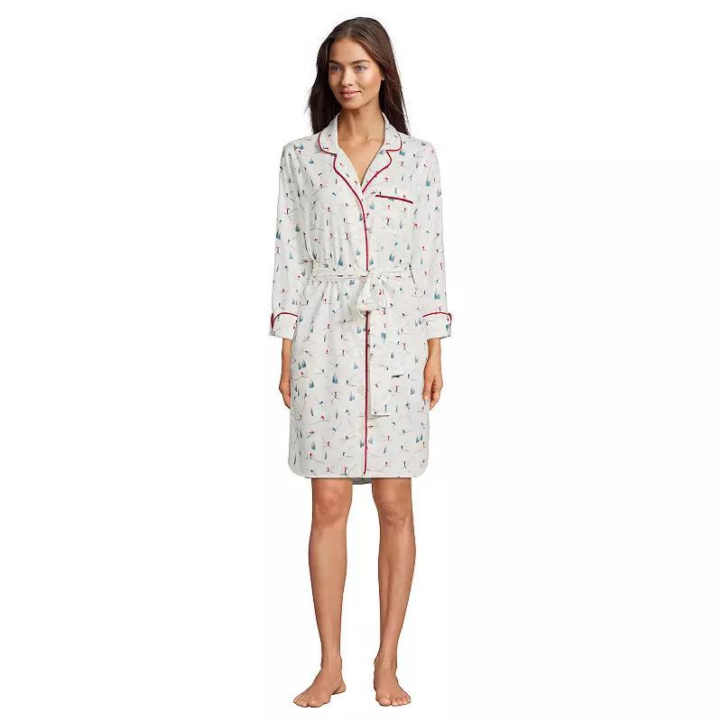 Womens Lands End Long Sleeve Flannel Sleep Shirt Dress Product Image