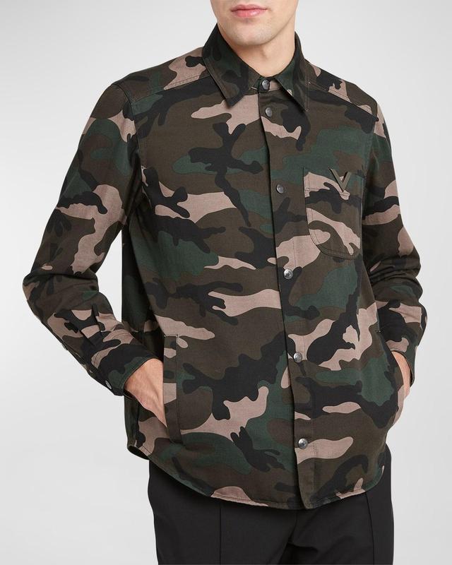 Men's Giubbino Camouflage Casual Button-Down Shirt Product Image