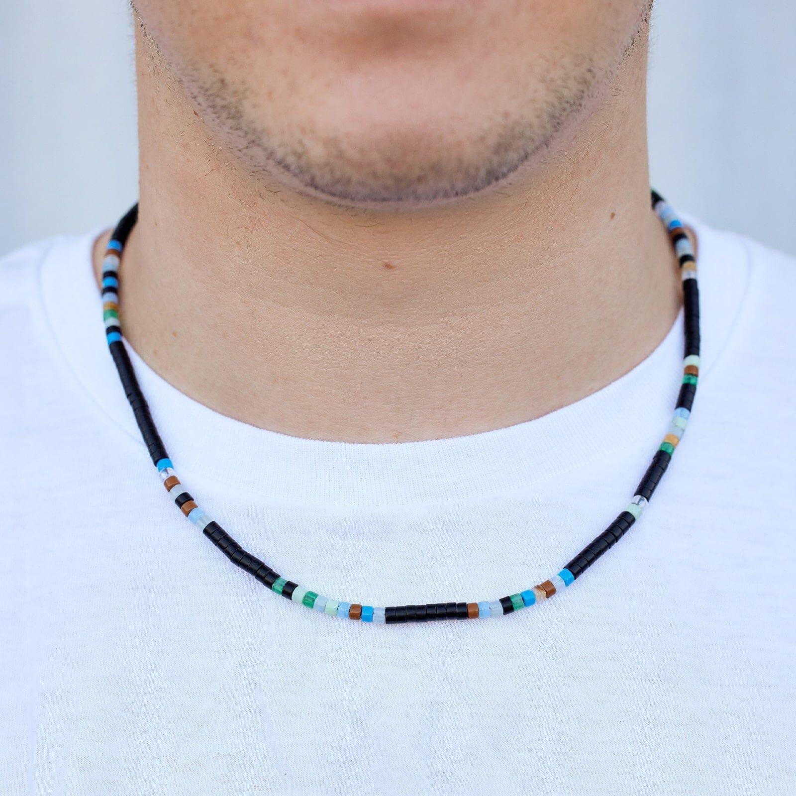 Men's Mixed Seed Bead Necklace Male Product Image