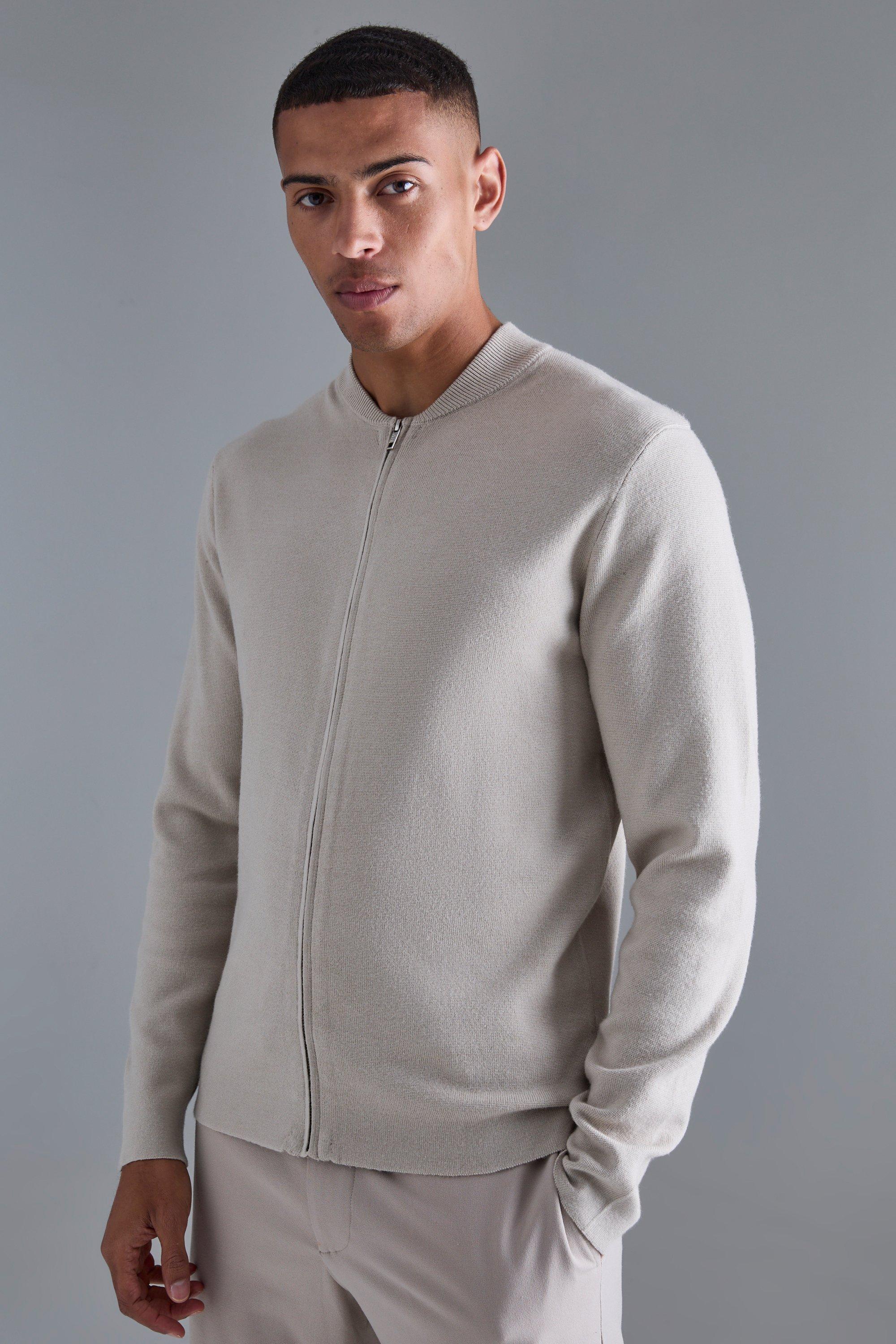 Regular Fit Knitted Bomber | boohooMAN USA Product Image