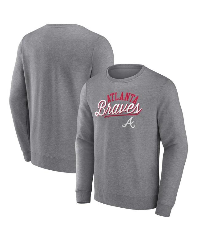 Mens Fanatics Heather Gray Atlanta Braves Simplicity Pullover Sweatshirt Product Image