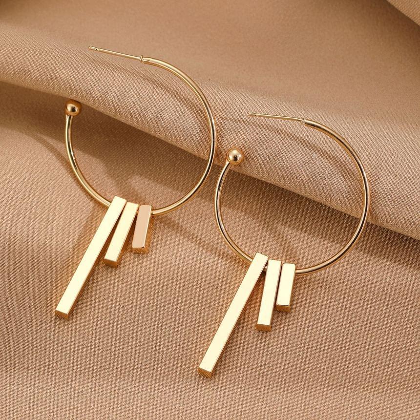 Bar Alloy Open Hoop Earring Product Image