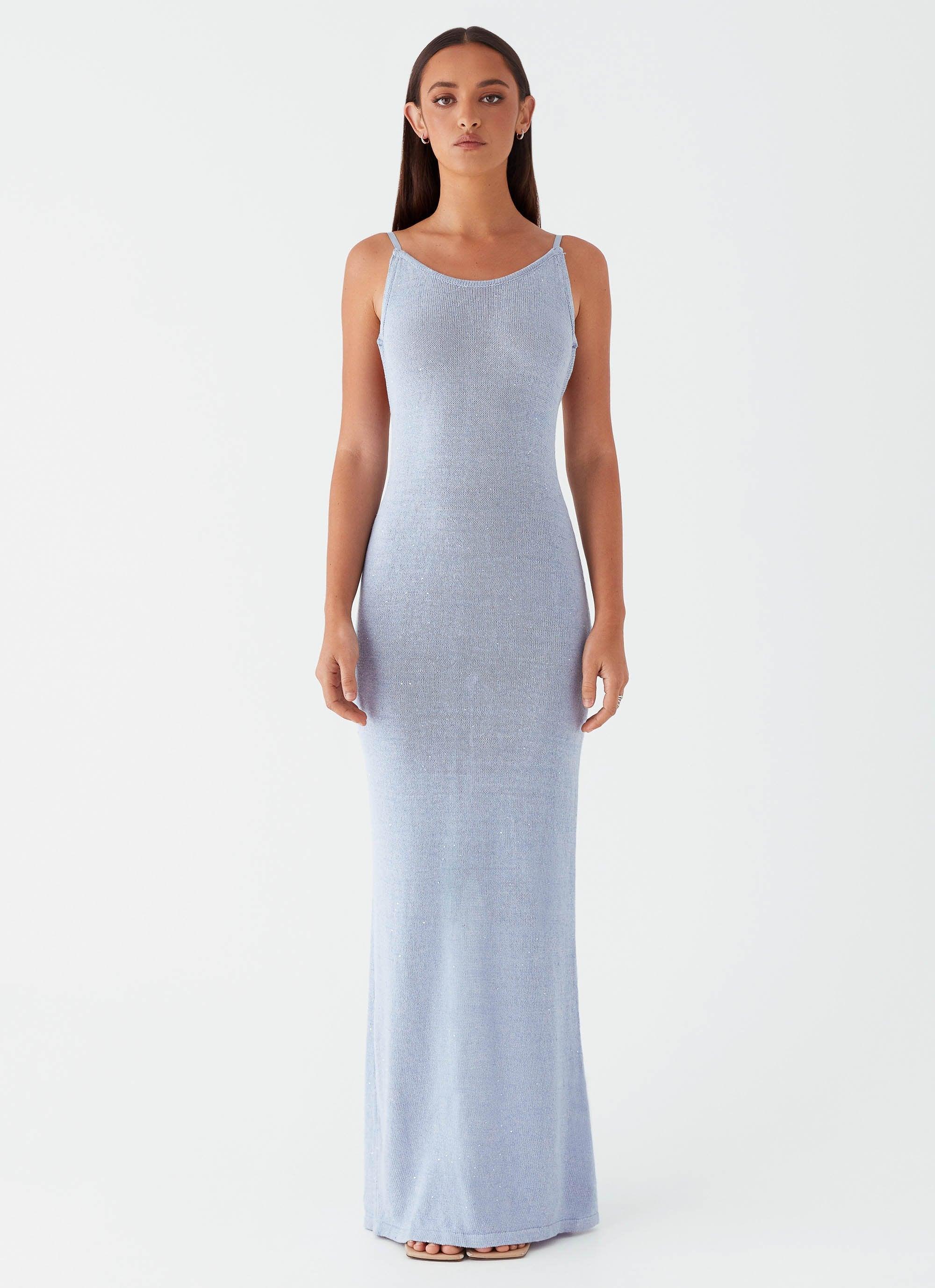 Scarlett Steel Maxi Dress - Powder Blue Product Image