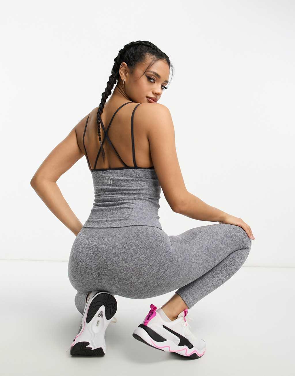 HIIT seamless starter pack tank & legging set-Gray Product Image