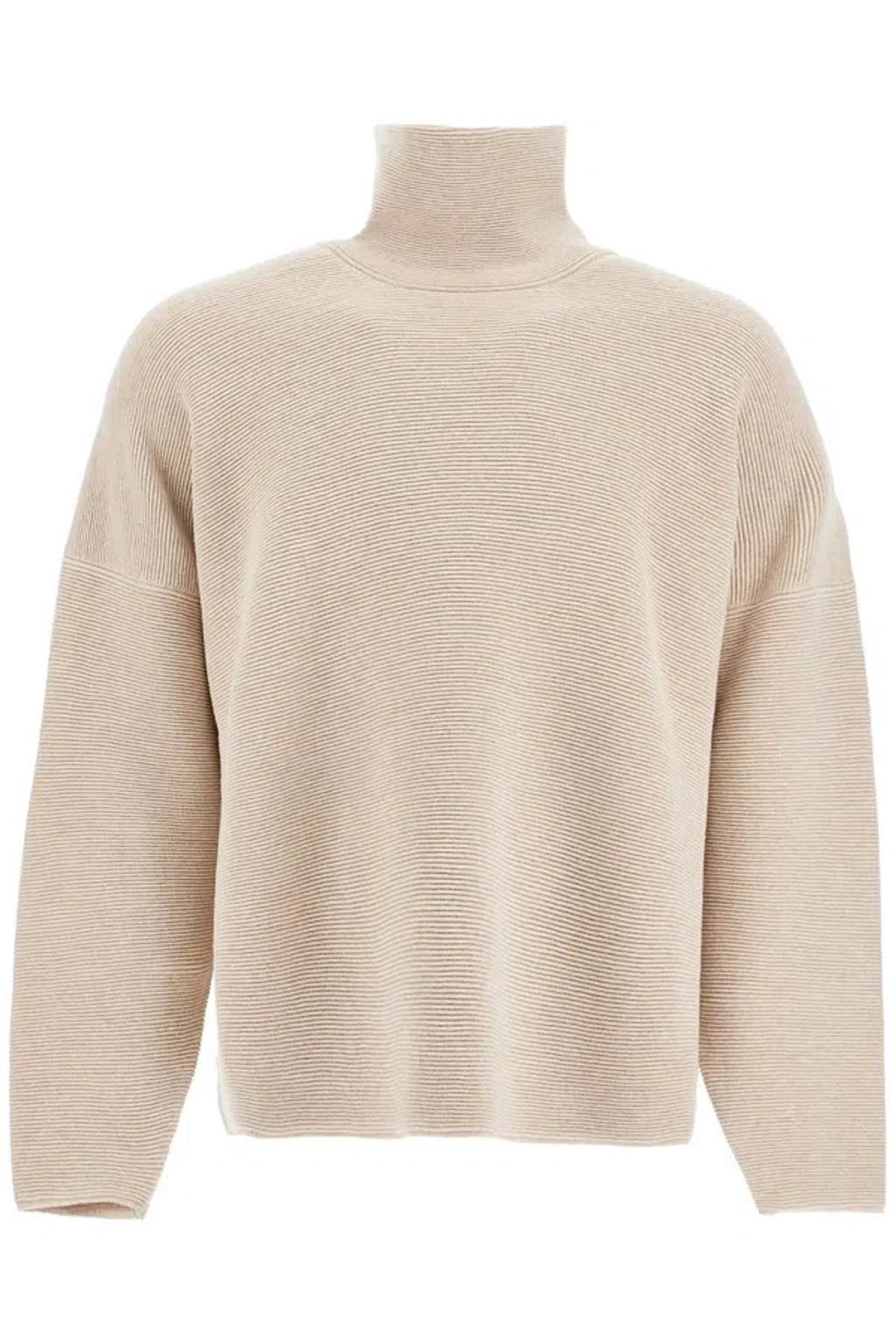 FEAR OF GOD Ottoman High Neck Knit Jumper In Tan Product Image