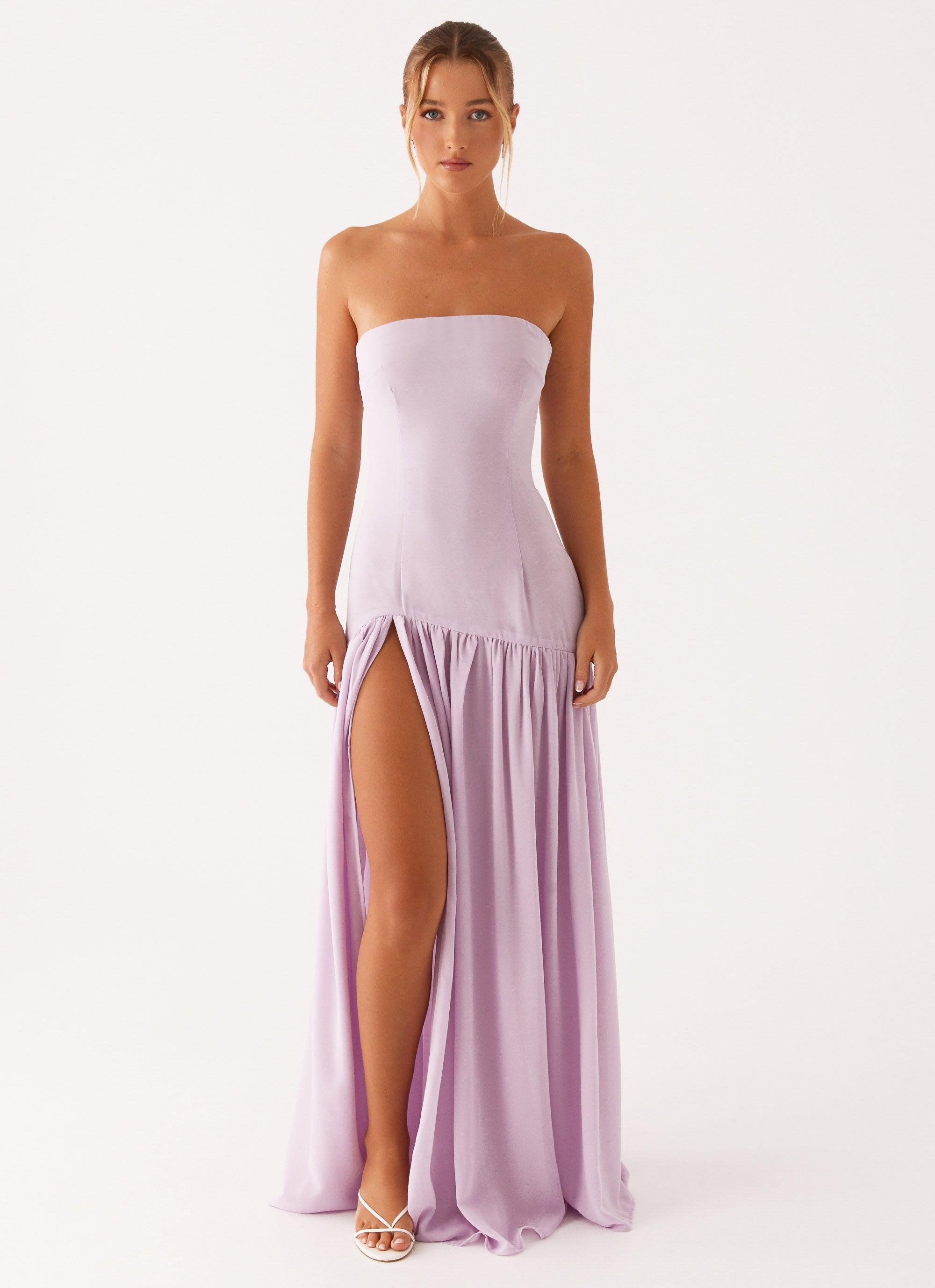 Eden Strapless Maxi Dress - Lilac Product Image