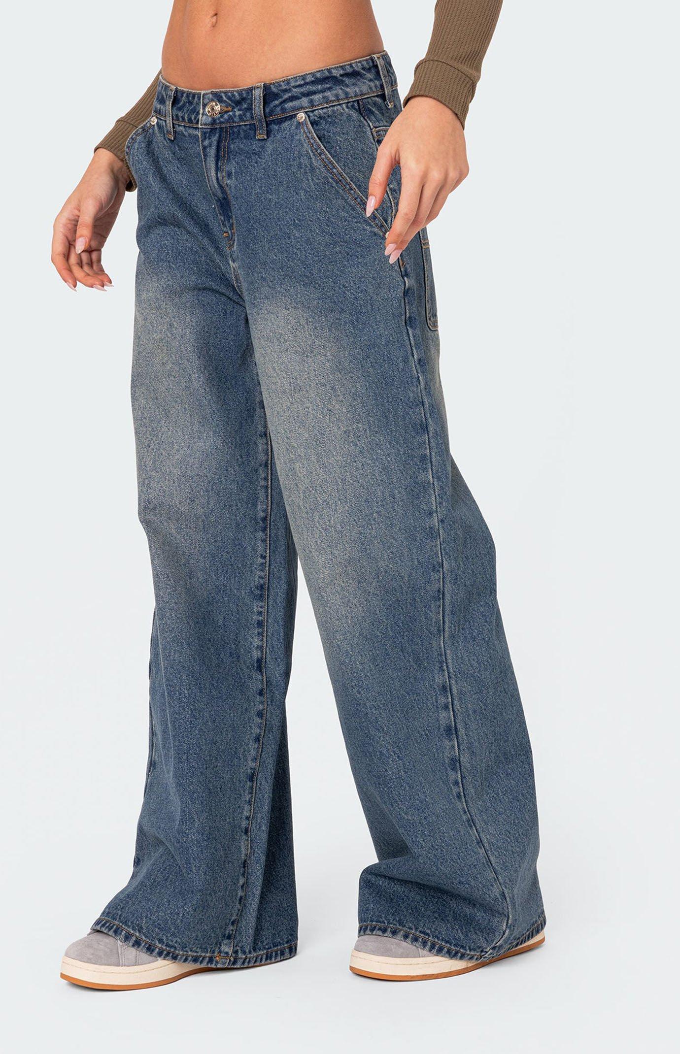 Edikted Women's Super Baggy Wide Leg Jeans Product Image