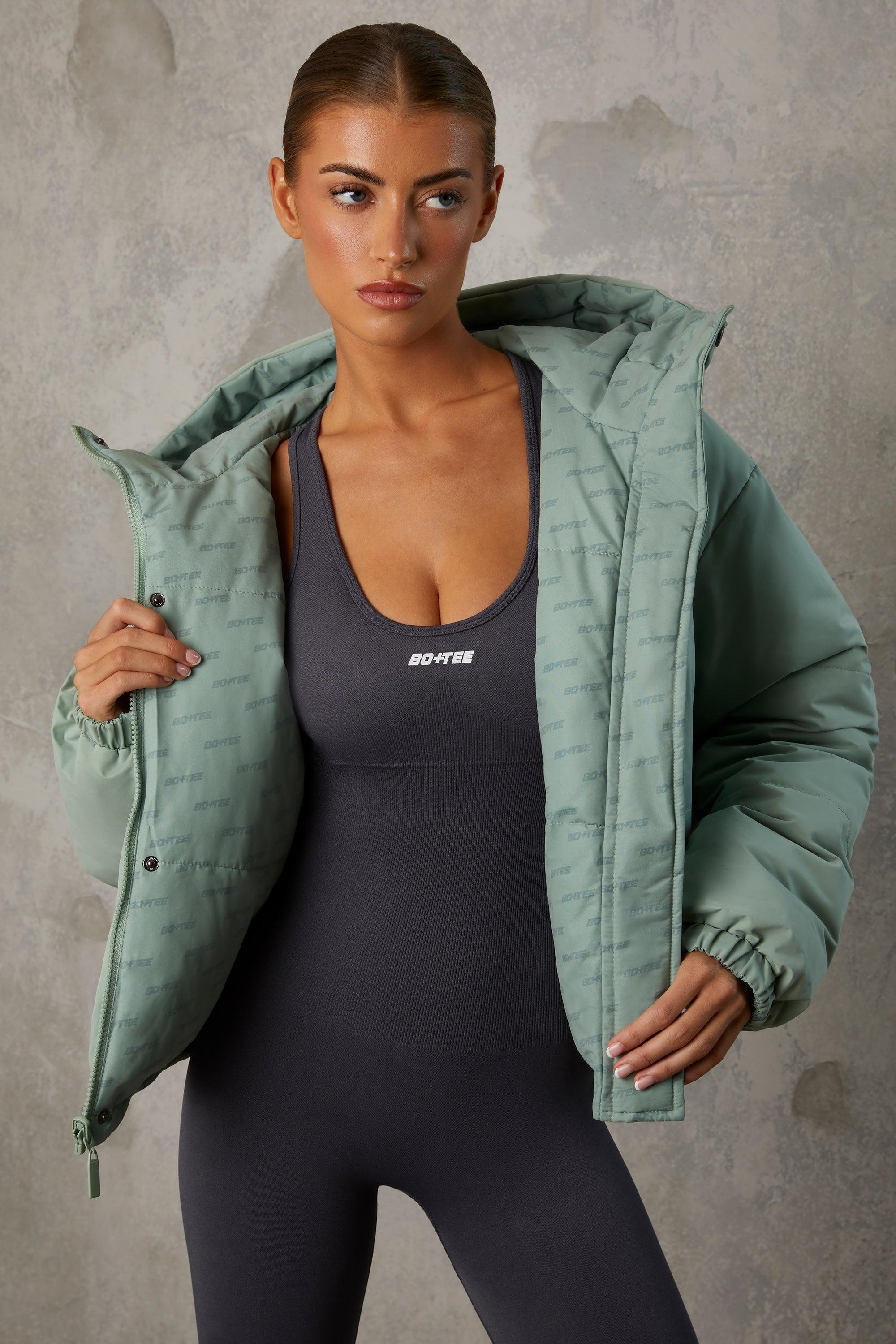 Reversible Hooded Puffer Jacket in Iceberg Green Product Image