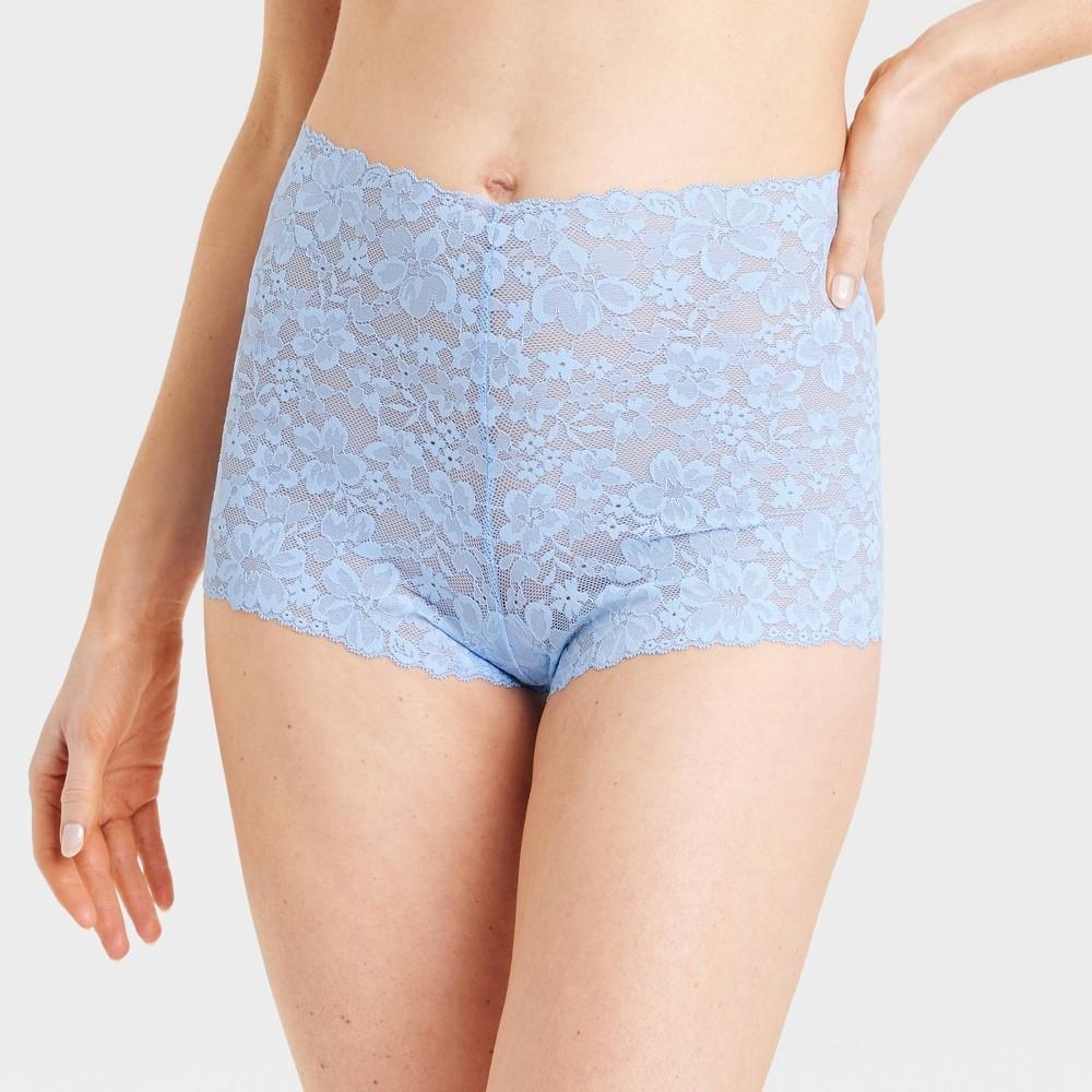 Womens Allover Lace Boy Shorts - Auden Moment Blue L Product Image