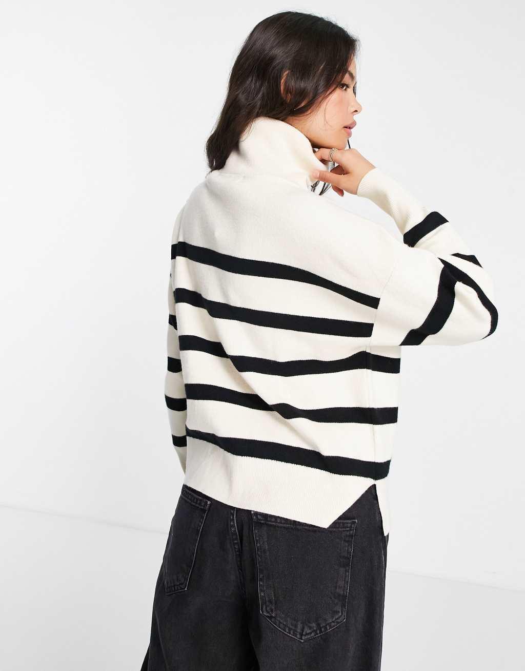 Vero Moda stripe zip through sweater Product Image