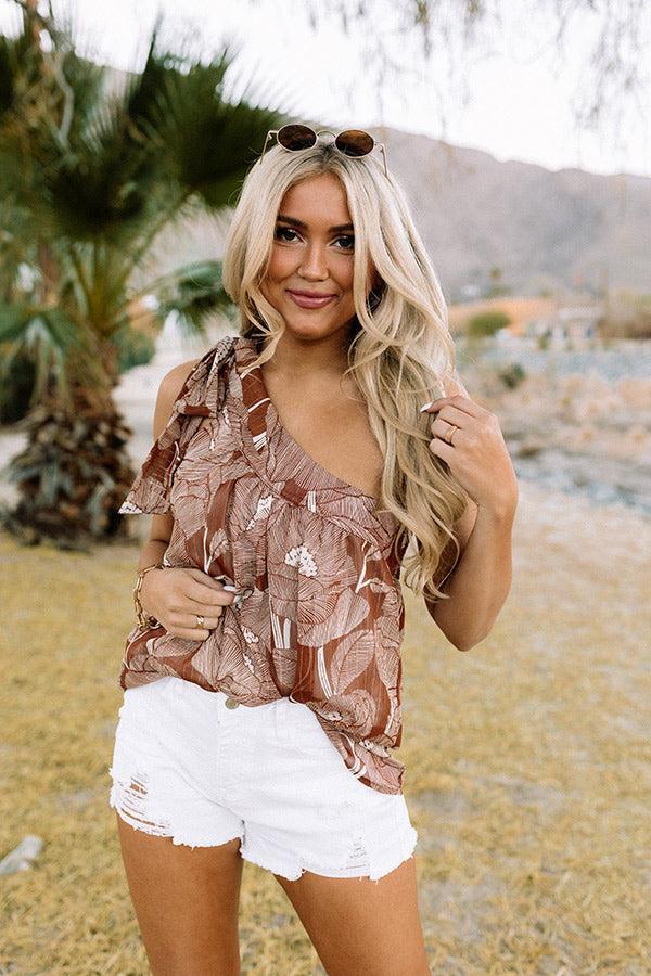 Free And True Floral Shift Top in Brown Product Image