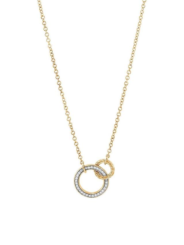 Womens 18K Yellow Gold & 0.15 TCW Diamond Ring Pendant Necklace Product Image