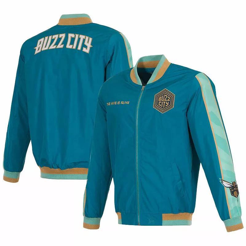 Mens JH Design Teal Charlotte Hornets 2023/24 City Edition Nylon Full-Zip Bomber Jacket Chr Turquoise A Product Image